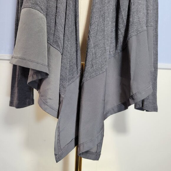 Attention Extra Large Slate Gray Lightweight Longsleeve Open Waterfall Cardigan - Picture 3 of 10